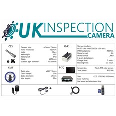 UKIC Pipe Inspection Camera System with 23mm Camera Head and 7 inch TFT Colour Screen