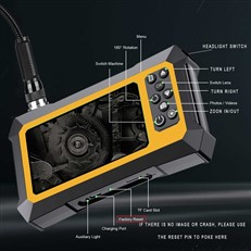 Dual Lens Inspection Endoscope 360 Degree Rotating 8.5mm Waterproof HD Borescope Camera 4.3inch Screen