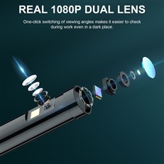 Dual Lens Inspection Endoscope 360 Degree Rotating 8.5mm Waterproof HD Borescope Camera 4.3inch Screen