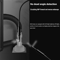 Dual Lens Inspection Endoscope 360 Degree Rotating 8.5mm Waterproof HD Borescope Camera 4.3inch Screen