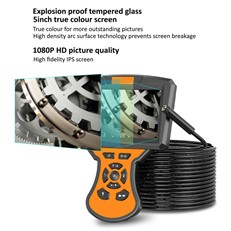 Inspection Endoscope 5.5mm Handheld Dual Lens  Waterproof 1080P HD Borescope Camera with 5inch IPS Screen