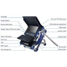 UKIC Push Rod Pipe Inspection Camera System with 10.1 inch TFT LCD Screen