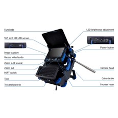 Push Rod Pipe Inspection Camera System with 40m Cable, Built-in 512Hz Sonde and 10.1 inch Screen