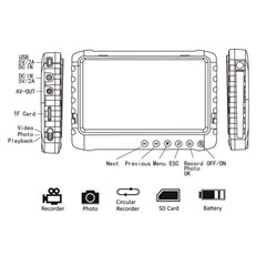 Mini Underwater Inspection Camera with 5 inch DVR Monitor