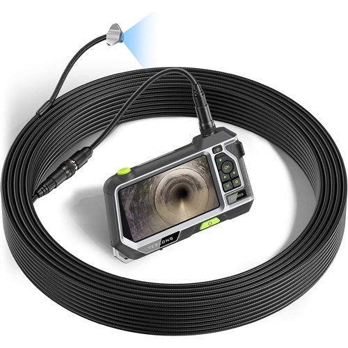 Flexible Plumbing Borescope Inspection Camera 15 Metre 7.6mm Probe Semi Flexible with Small Skid