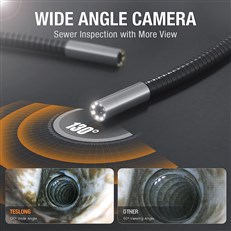 Flexible Plumbing Borescope Inspection Camera 15 Metre 7.6mm Probe Semi Flexible with Small Skid