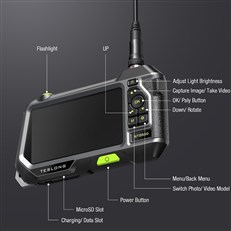 Flexible Plumbing Borescope Inspection Camera 15 Metre 7.6mm Probe Semi Flexible with Small Skid