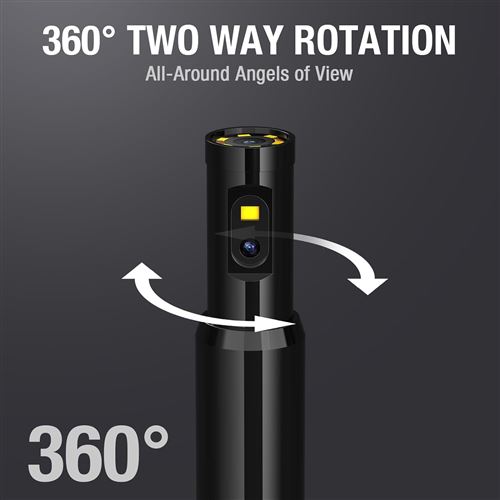 Borescope Dual camera HD with Rotating lens 360 degrees and 9mm camera head