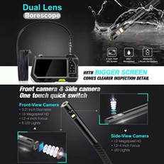 UK Inspection Camera 5.5mm Dual Lens Cavity Camera and Endoscope with 5 inch HD IPS Monitor NTS500