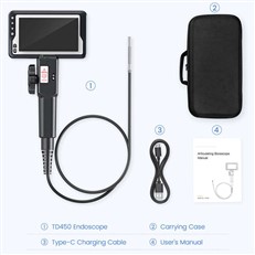TD450 Handheld Articulating Endoscope Inspection Camera with 4.5 inch IPS LCD Screen