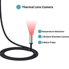 Thermal Imaging Endoscope with 2m Probe, 16.5mm Camera, 6" Touchscreen & 4-Way Articulation